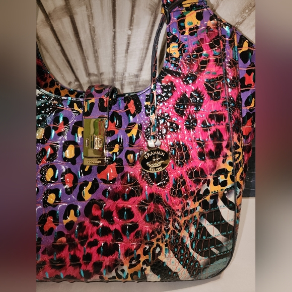 Brahmin Small Carla In Stampede Colorful Melbourne Leather - Picture 3 of 14